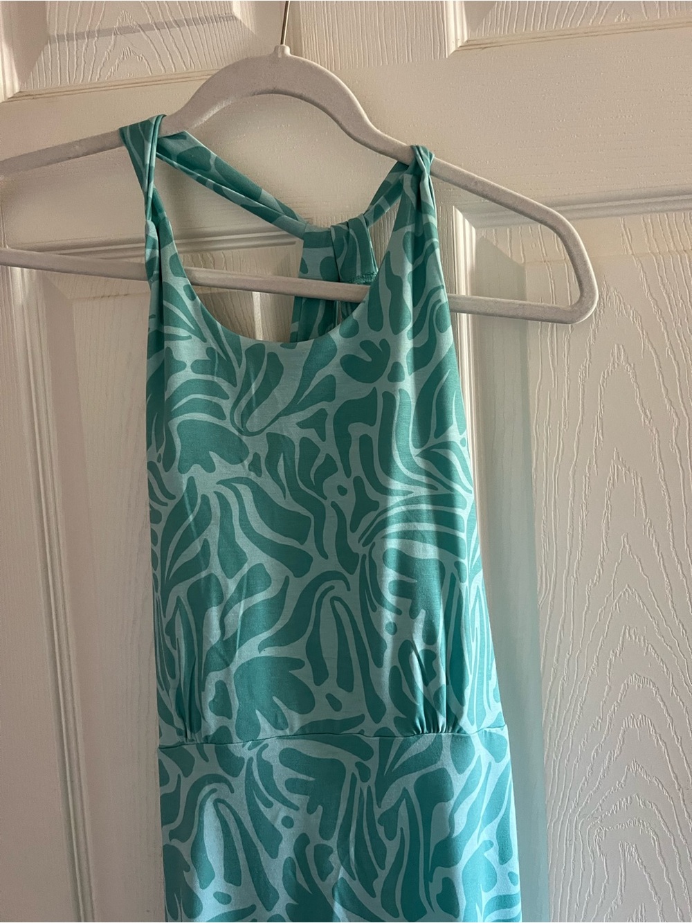 Prana Aqua Teal Patterned Midi Dress